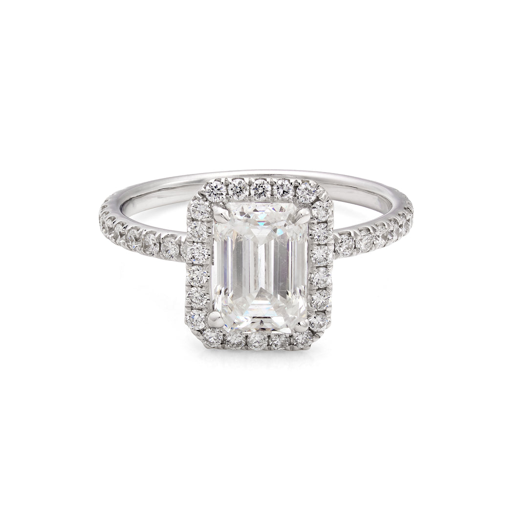 1.57ct Clarity Enhanced Emerald cut Engagement Ring