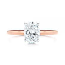 Load image into Gallery viewer, 2.85 Carats Oval Diamond Two-Tone 14kt Gold Engagement Ring