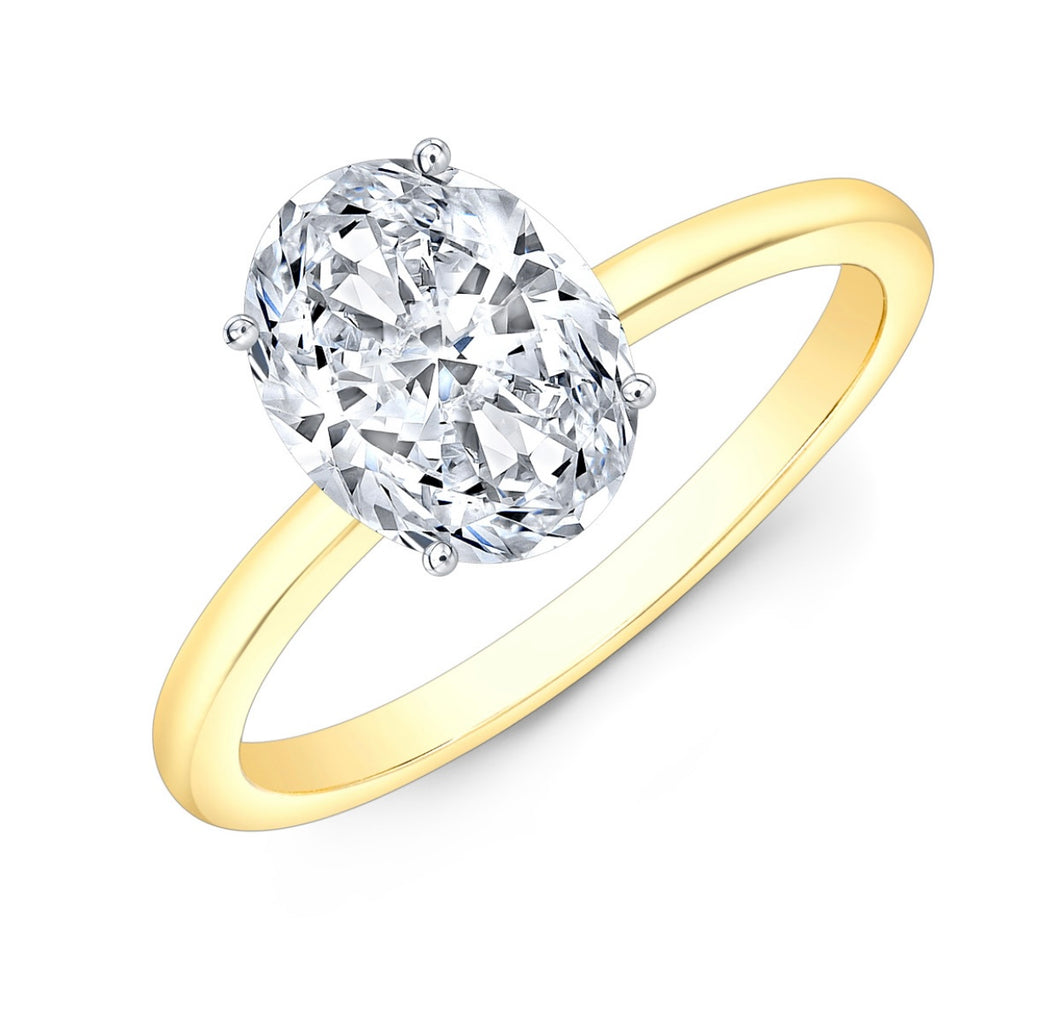 3.01 carat Oval Lab Grown Solitaire Ring