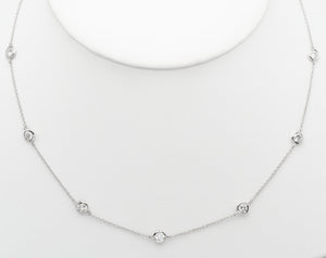 14kt White Gold Diamond By the Yard Necklace