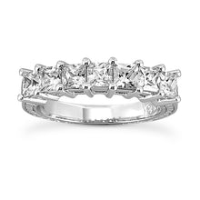 Load image into Gallery viewer, Seven Princess Cut Antique Style Diamond Band 1.19Carats